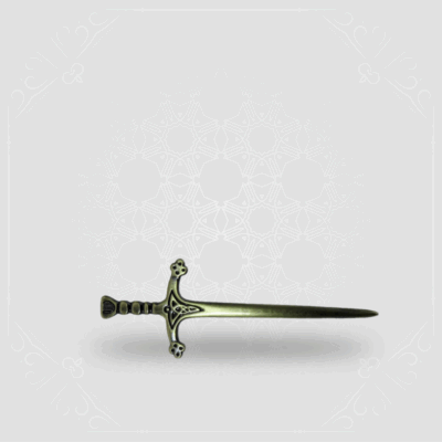 8cm Sword Kilt Pin in Gold Colour – Boxed