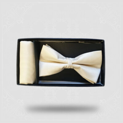 Bow Tie and Pocket Square - Ivory