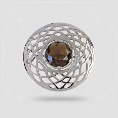 Celtic Plaid Brooch With Stone