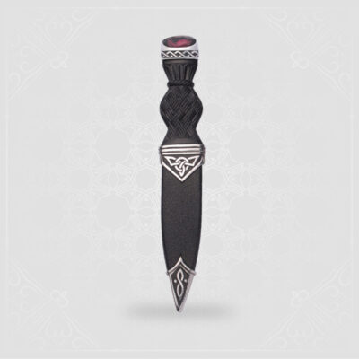 Celtic Polished Sgian Dubh With Stone Top