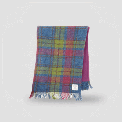 Harris Tweed Scarf in Multi Colour Tartan