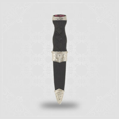 Imitation Thistle Sgian Dubh With Stone Top