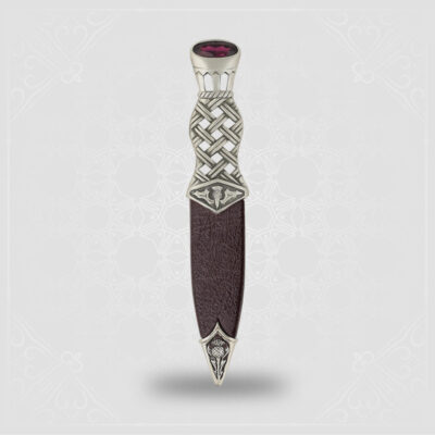 Lochy Matt Pewter Dress Sgian Dubh With Stone Top