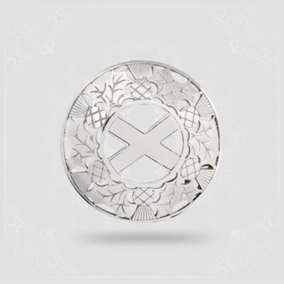 Open Thistle/saltire Plaid Brooch