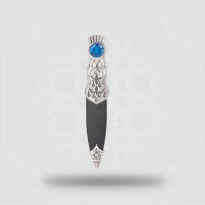 Thurso Matt Pewter Dress Sgian Dubh With Stone Top