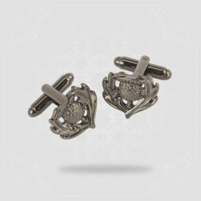 Black Chrome Thistle Cufflinks