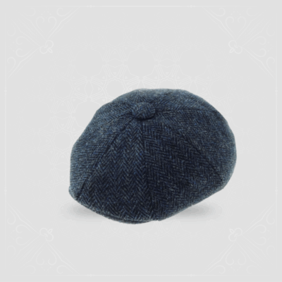 Harris Tweed Shelby Cap in Navy - XL