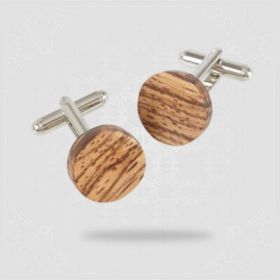 Round Cufflinks - Zebrano Wood