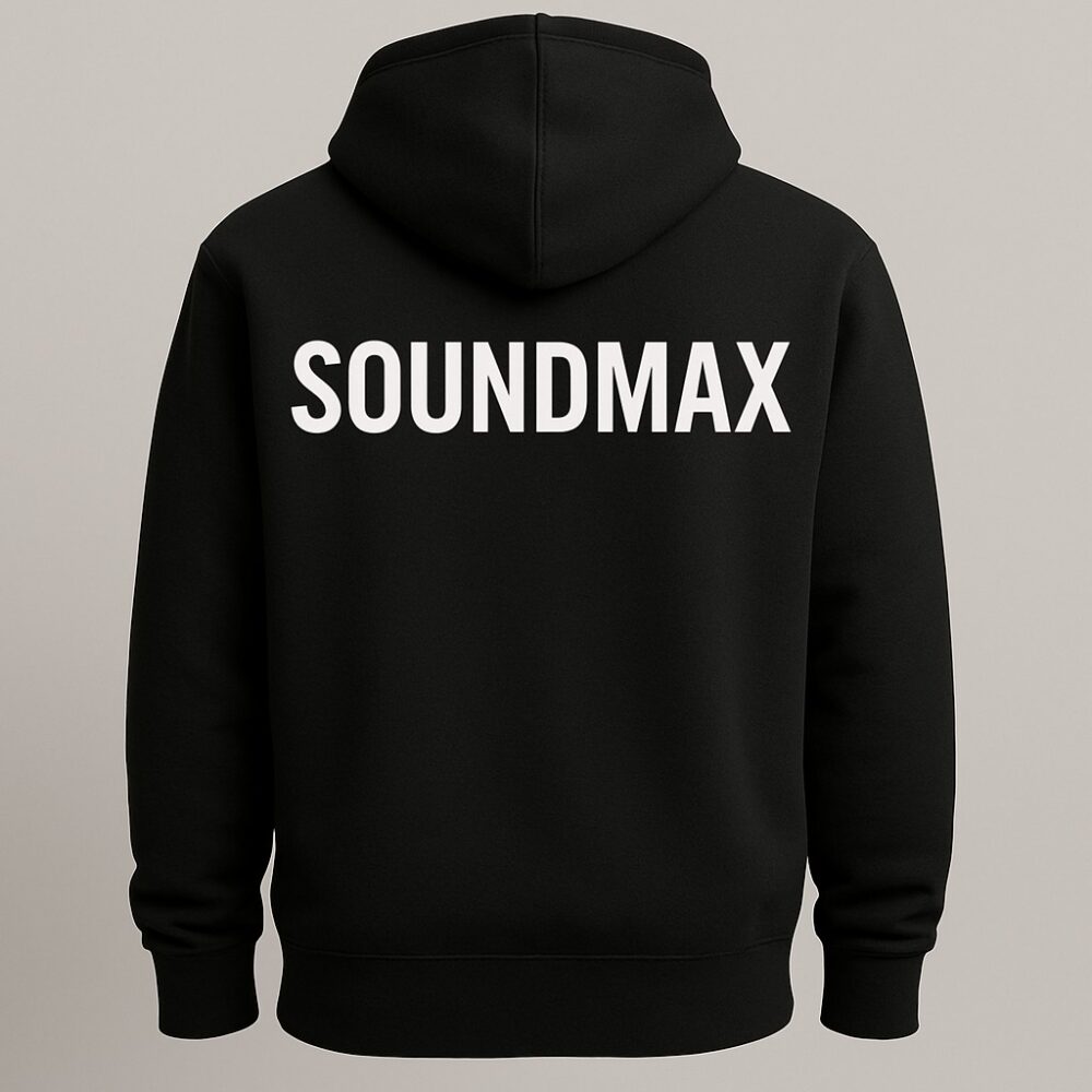 Soundmax Hoodie - Black with white logo - Small